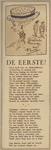 717086 Gedichtje 'De Eerste!' van 'Pimmy' uit de serie 'Utrechtsche Theerandjes', gepubliceerd in het weekblad 'Utrecht ...